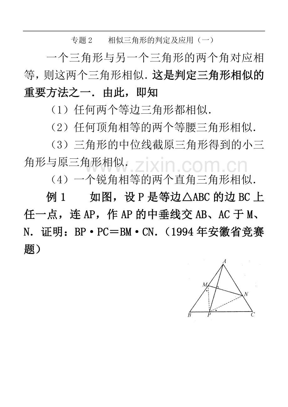 专题2----相似三角形的判定及应用.doc_第2页