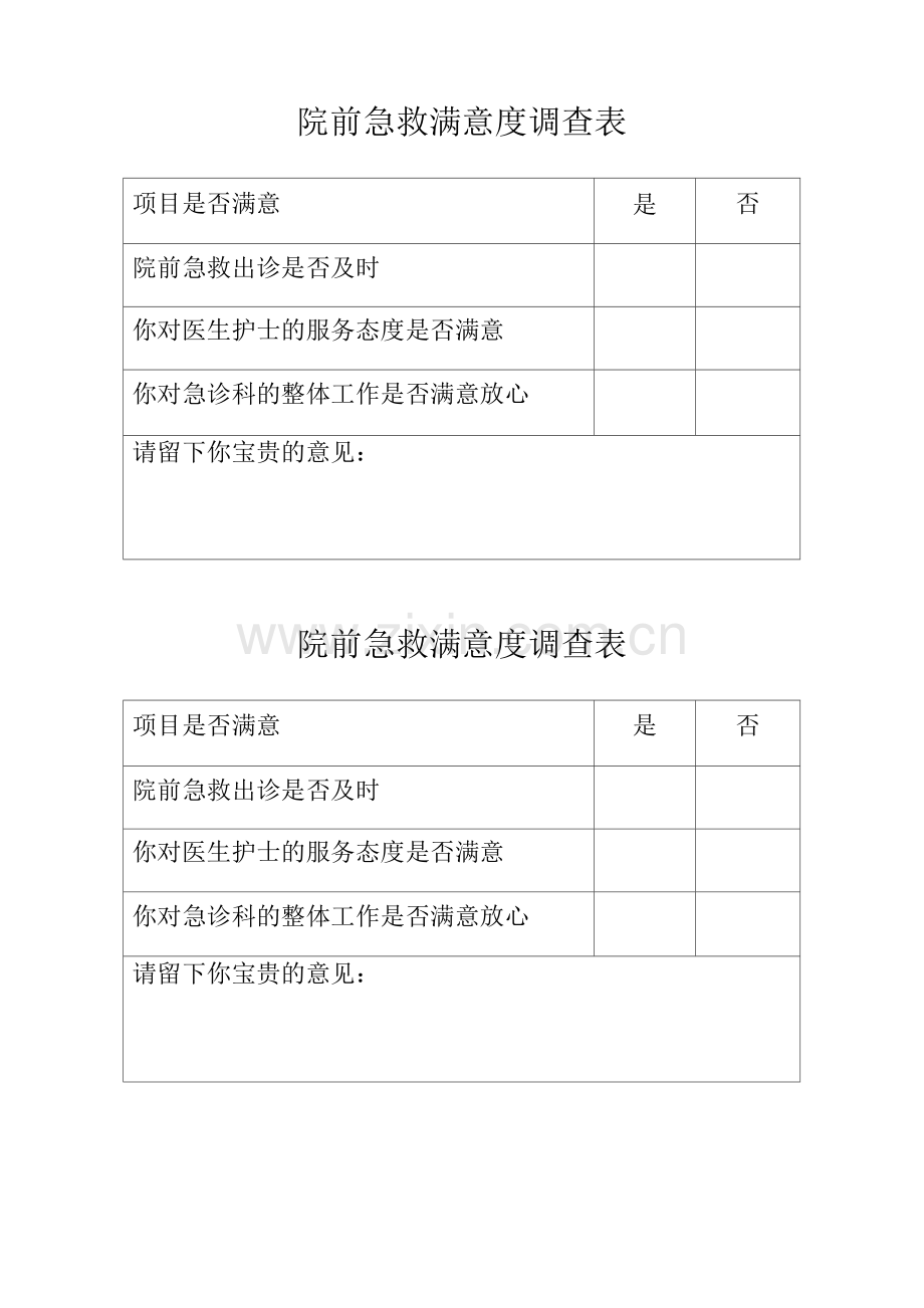 医院满意度调查表.docx_第1页