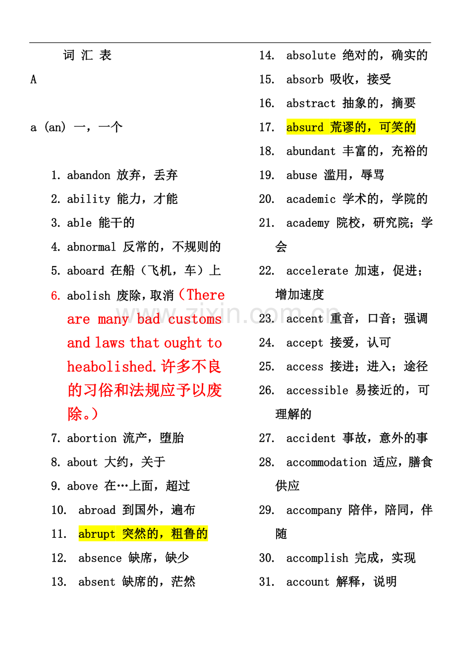 专转本英语词汇表词汇表(打印版).doc_第2页