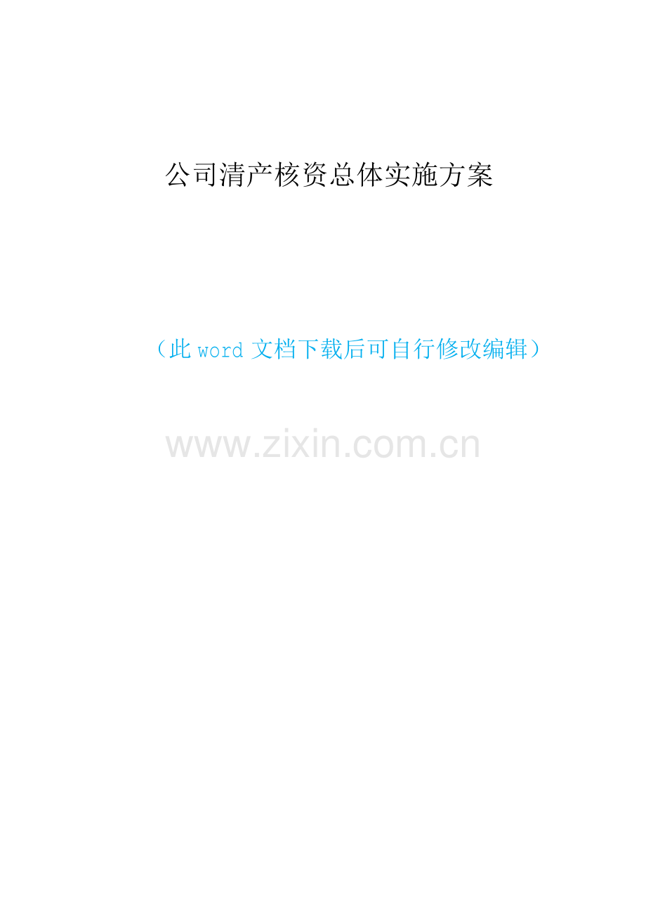 公司清产核资总体实施方案.docx_第1页