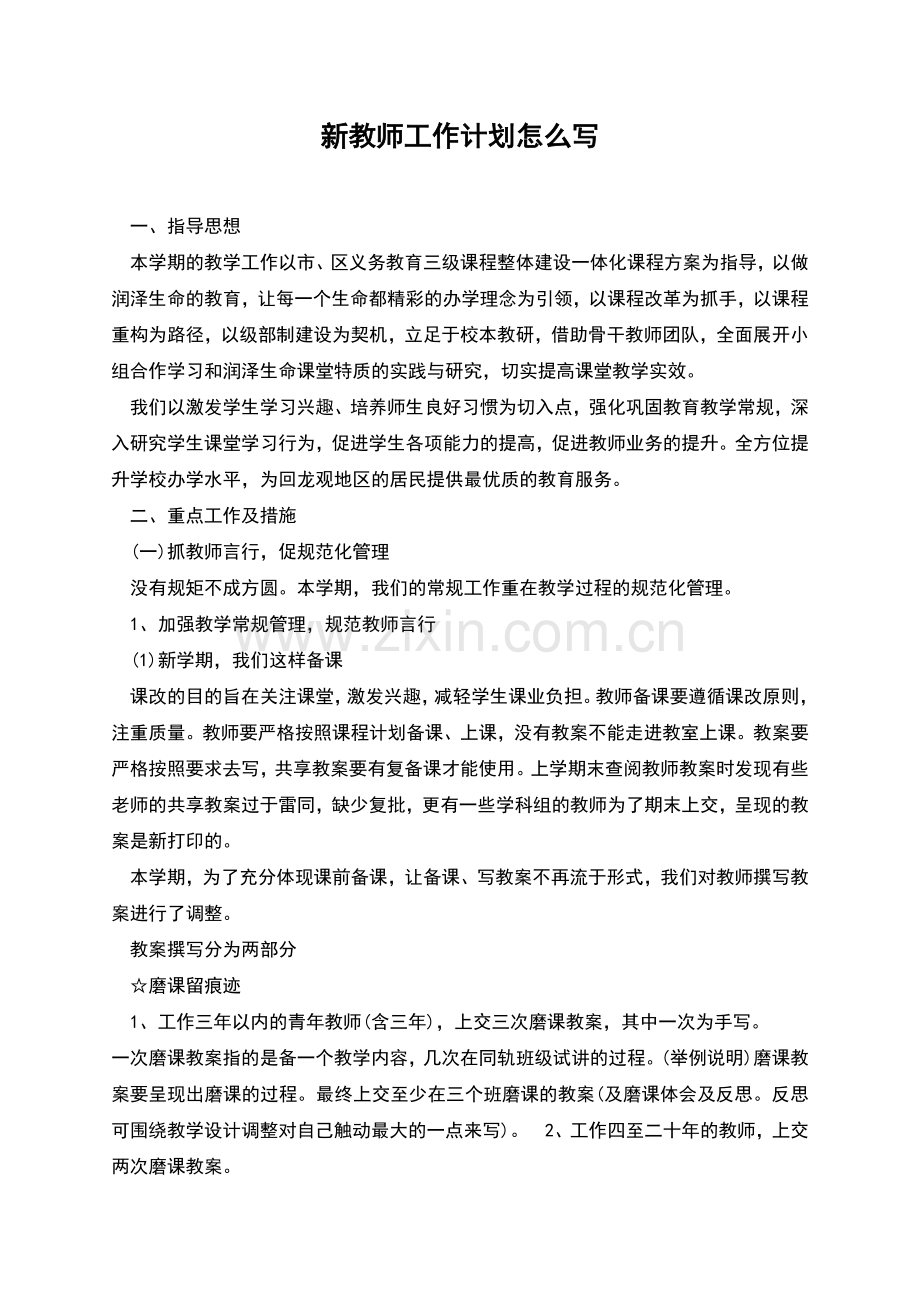 新教师工作计划怎么写.docx_第1页