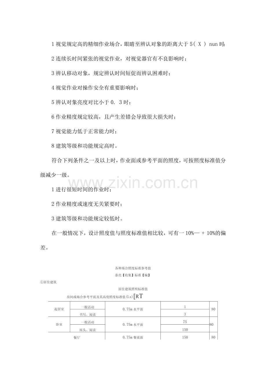 一些生活工作场所的照度标准值.docx_第2页