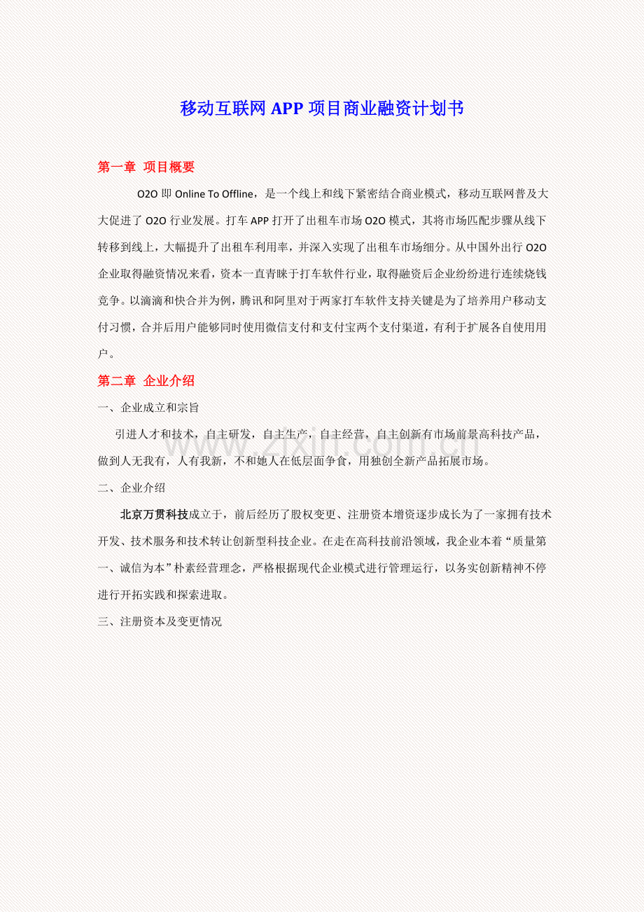 移动互联网APP综合项目商业专题计划书.docx_第1页