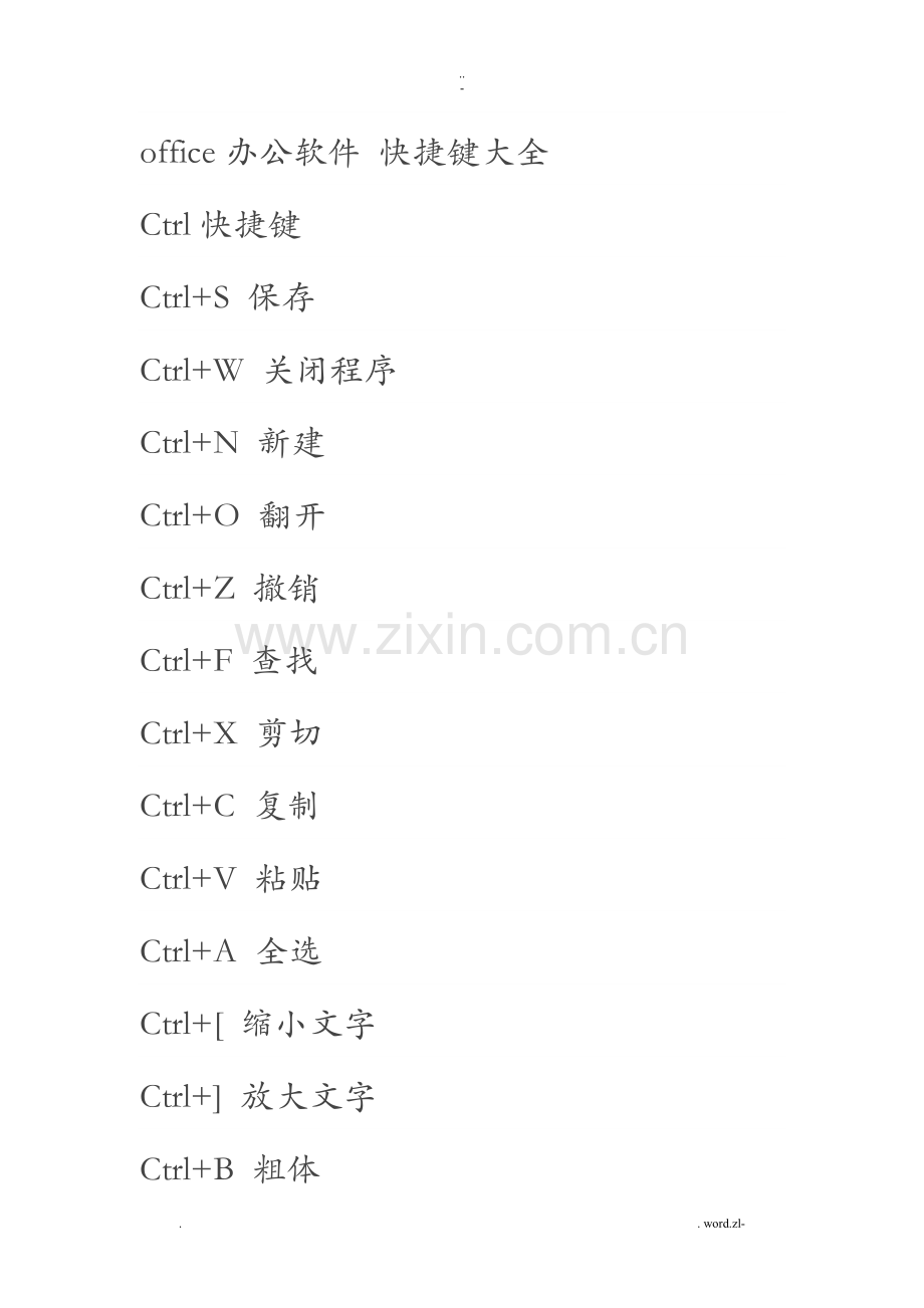 office办公软件 快捷键大全.doc_第1页