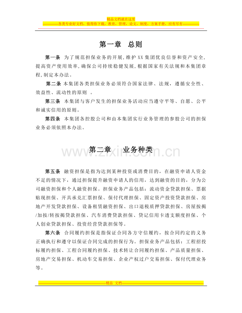 担保业务管理办法1.doc_第1页