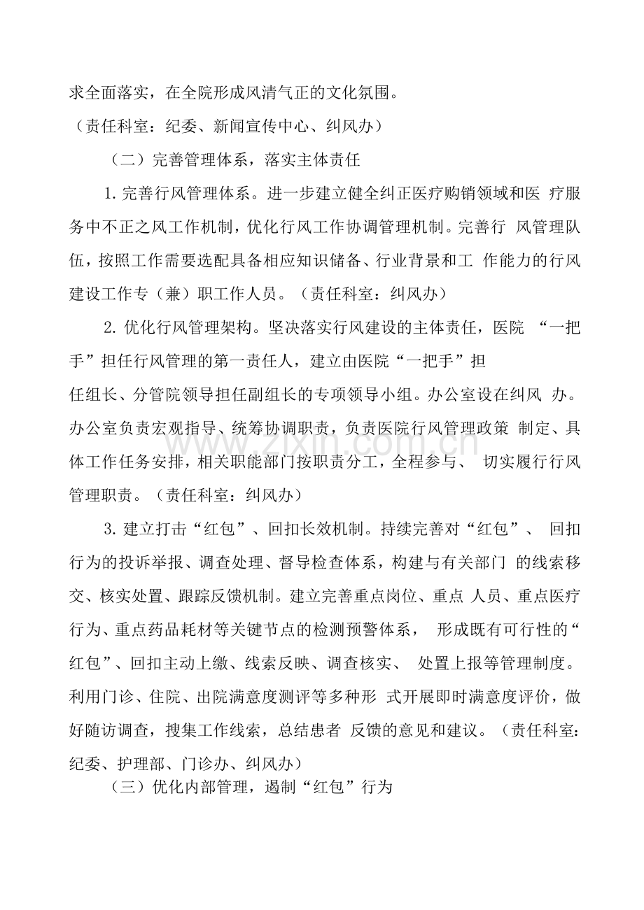 2022年医疗机构工作人员廉洁从业九项准则工作方案.docx_第3页