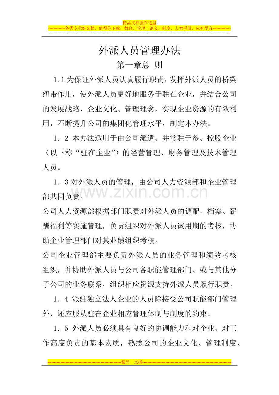 外派人员管理办法修改新.docx_第1页