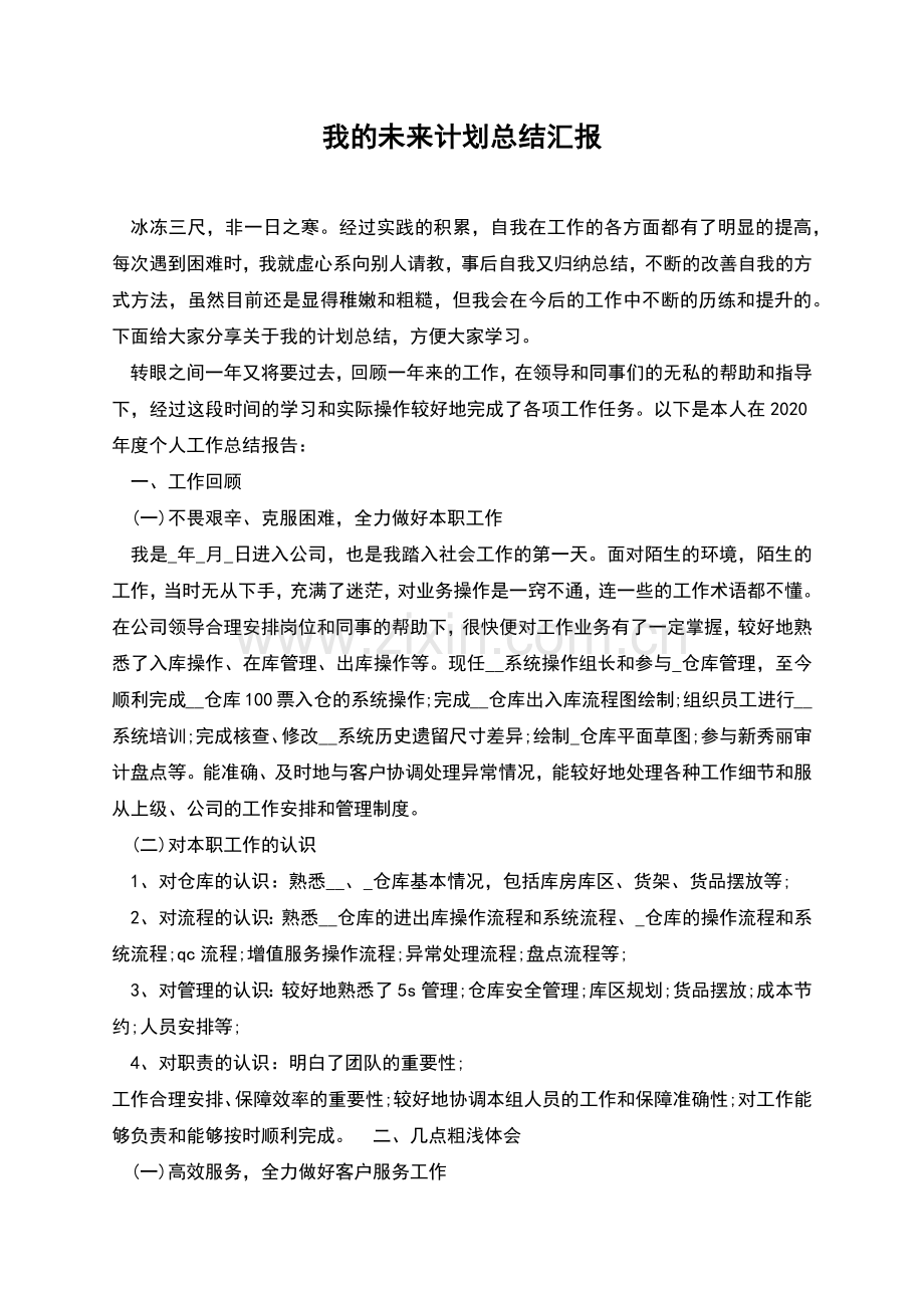 我的未来计划总结汇报.docx_第1页