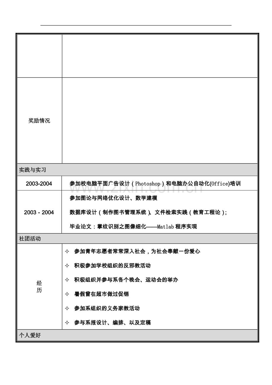 个人简历模板大全-可直接下载使用(word版)(同名24043).doc_第3页