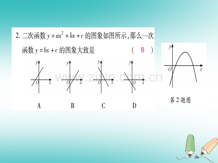 九年级数学上册小专题3函数图象的判断作业全国公开课一等奖百校联赛微课赛课特等奖PPT课件.pptx_第3页