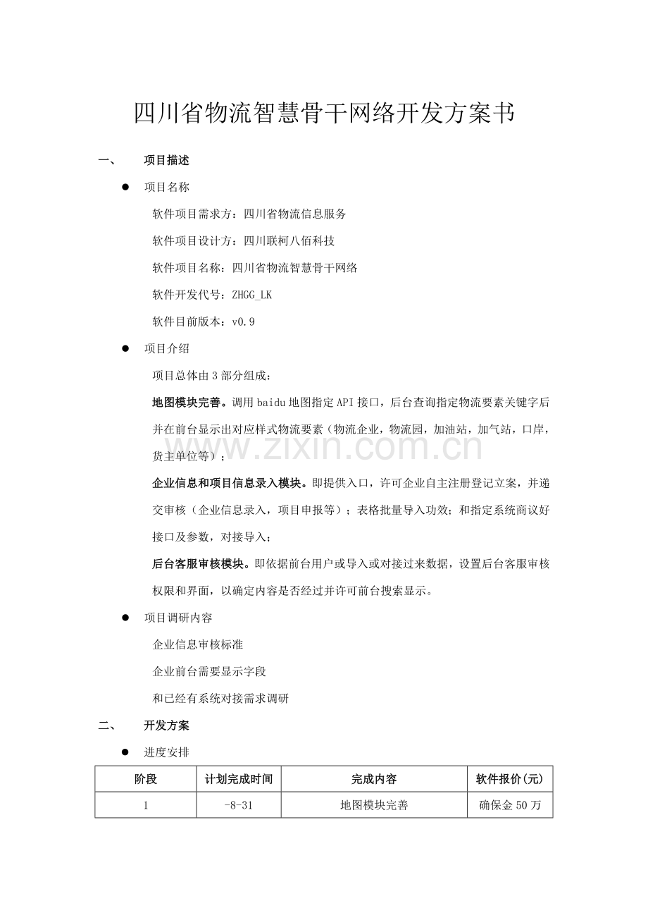 软件开发专项方案书.doc_第1页