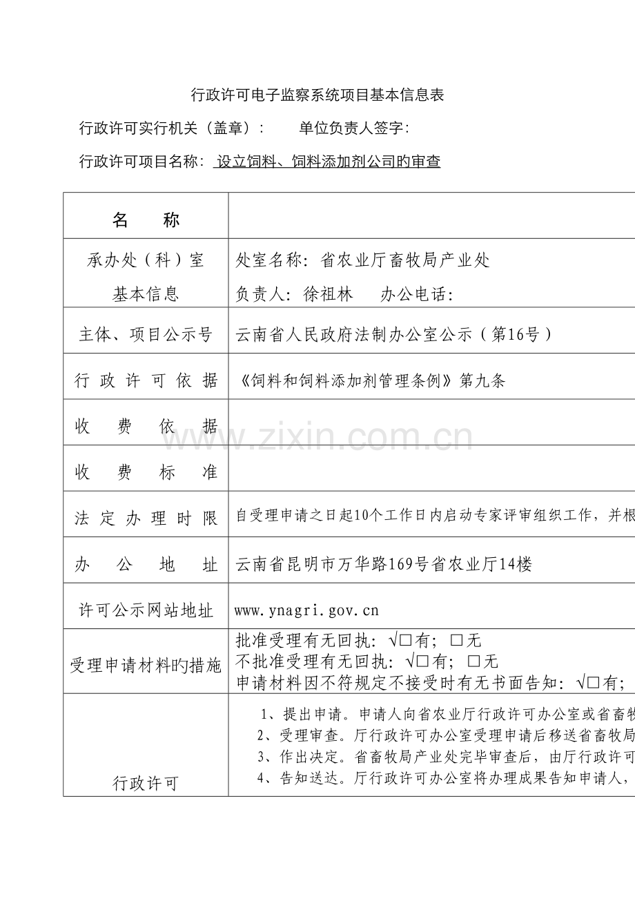 行政许可电子监察系统项目基本信息表.docx_第1页