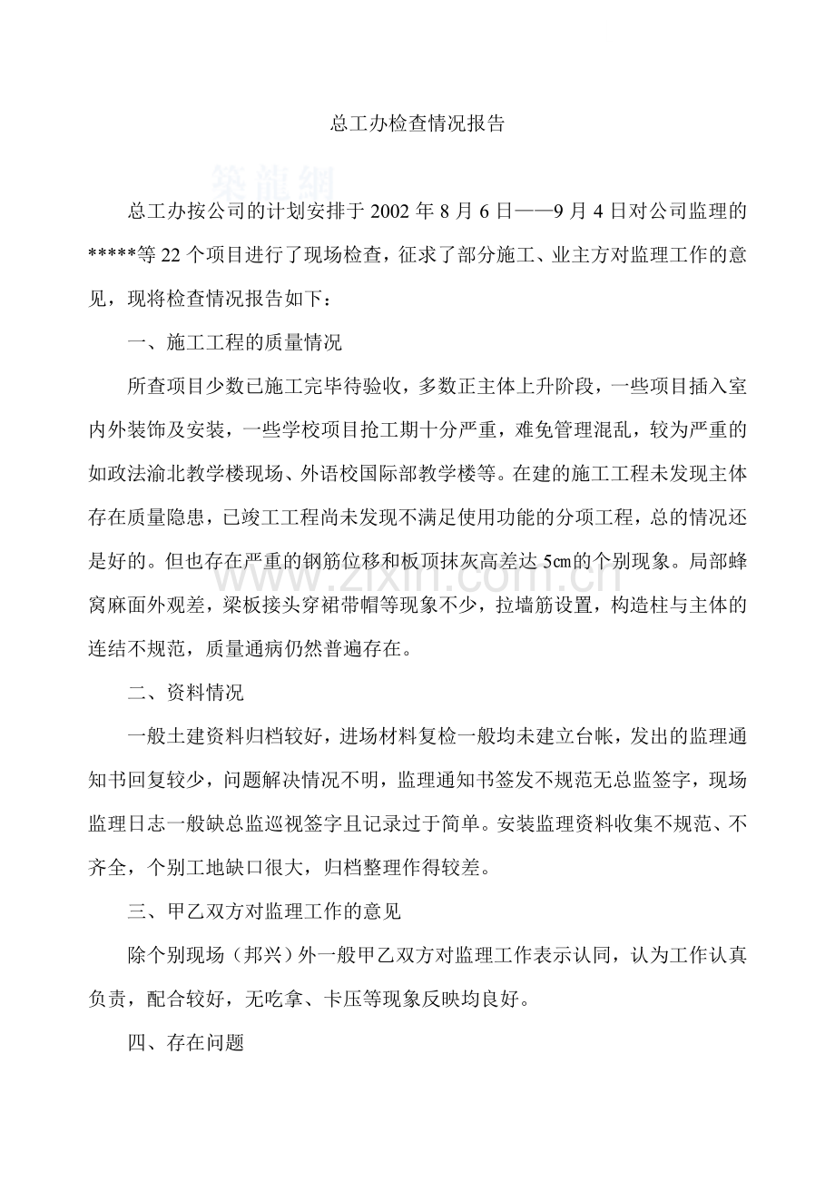 总工办检查情况报告.doc_第1页