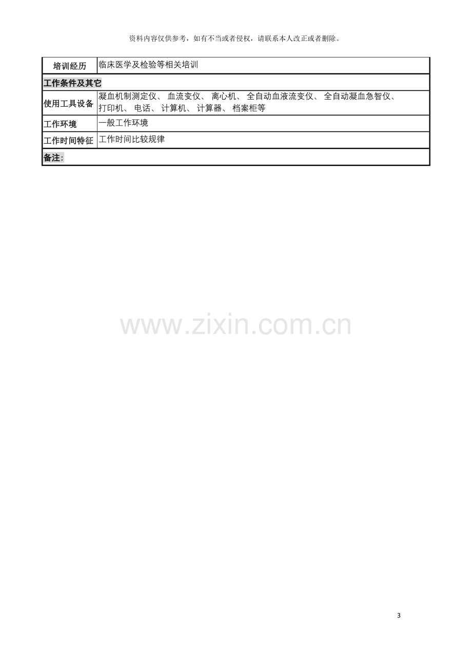 血流变检验岗岗位说明书模板.doc_第3页