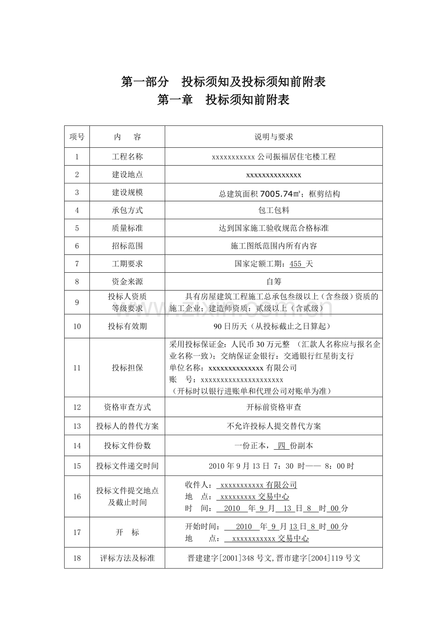 公司住宅楼工程施工招标文件.doc_第1页