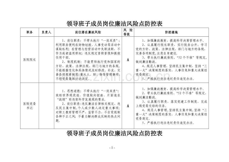 医院廉政风险点汇总表.82199.doc_第1页