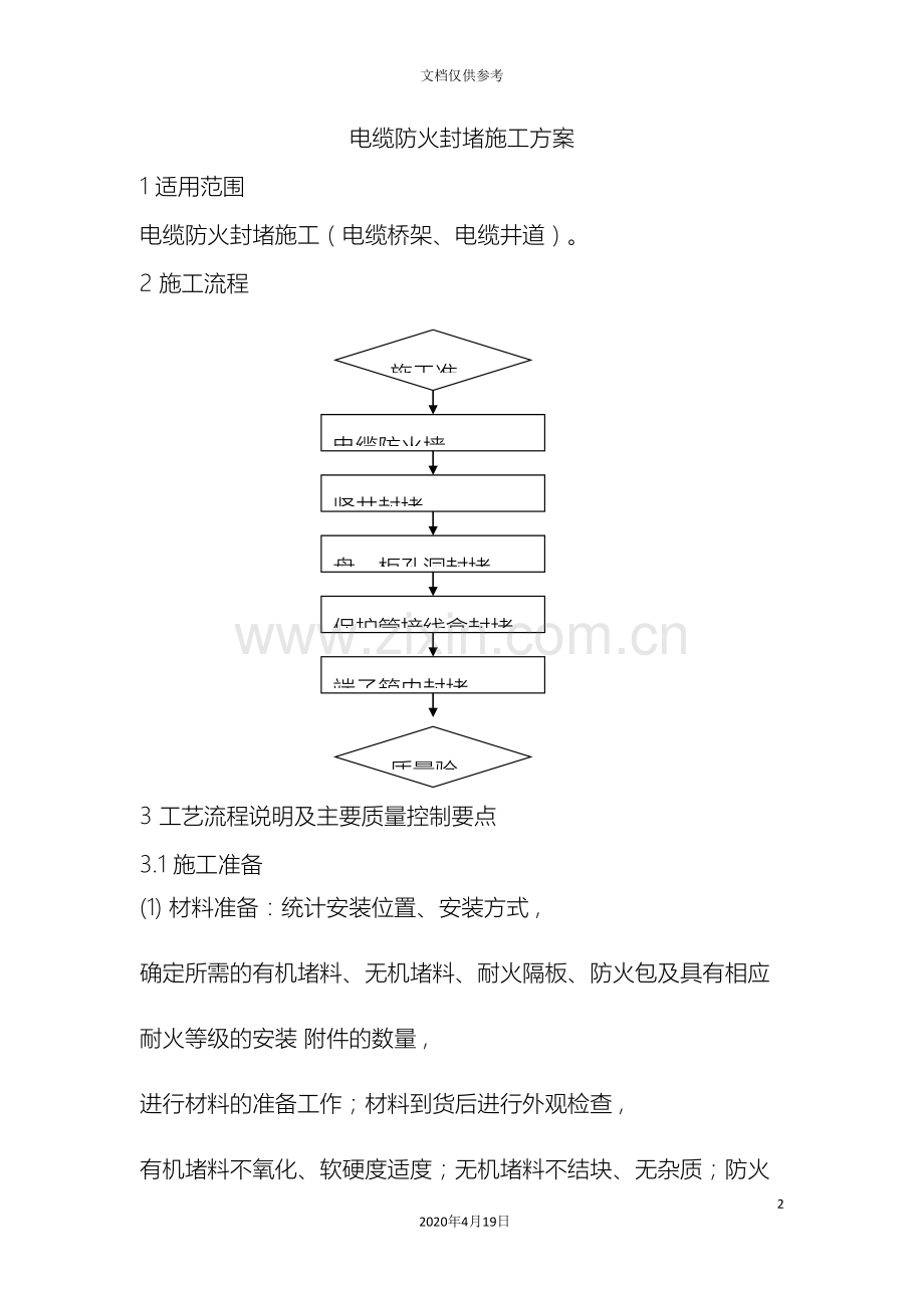 电缆防火封堵施工工艺模板.doc_第2页