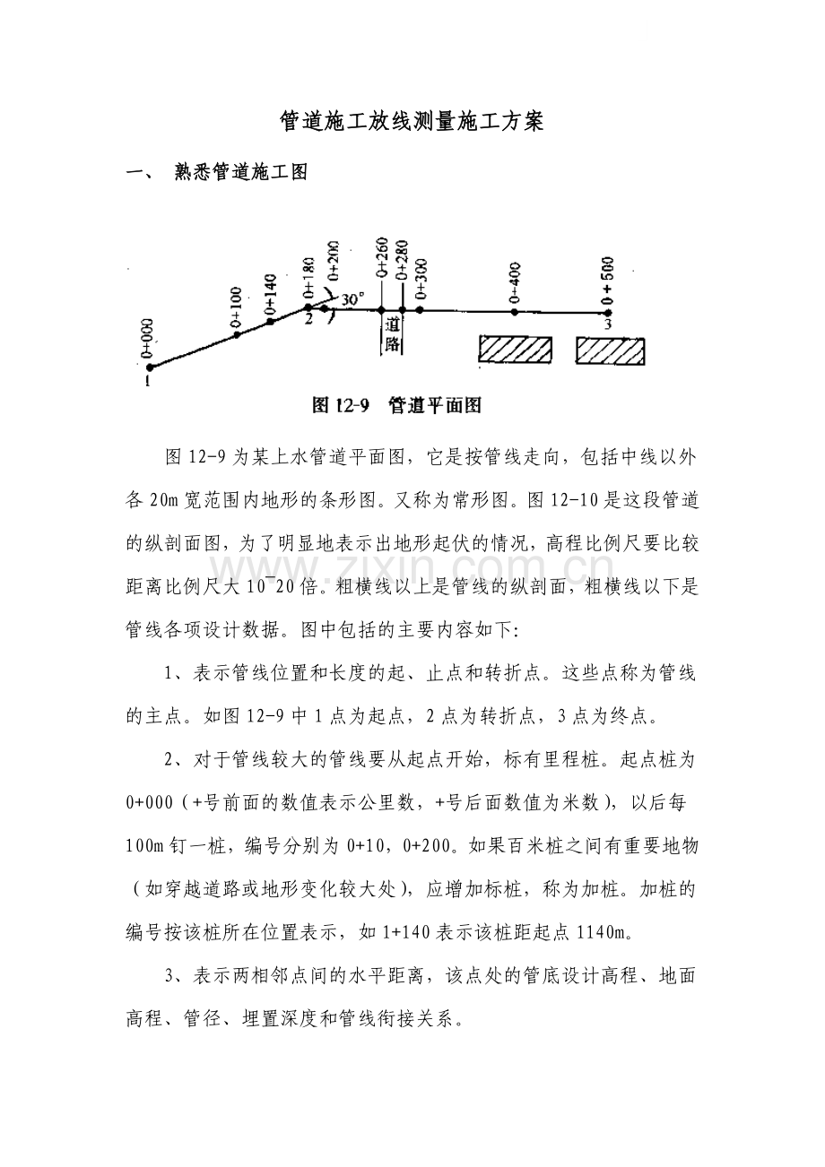 管道施工放线测量施工方案.doc_第1页