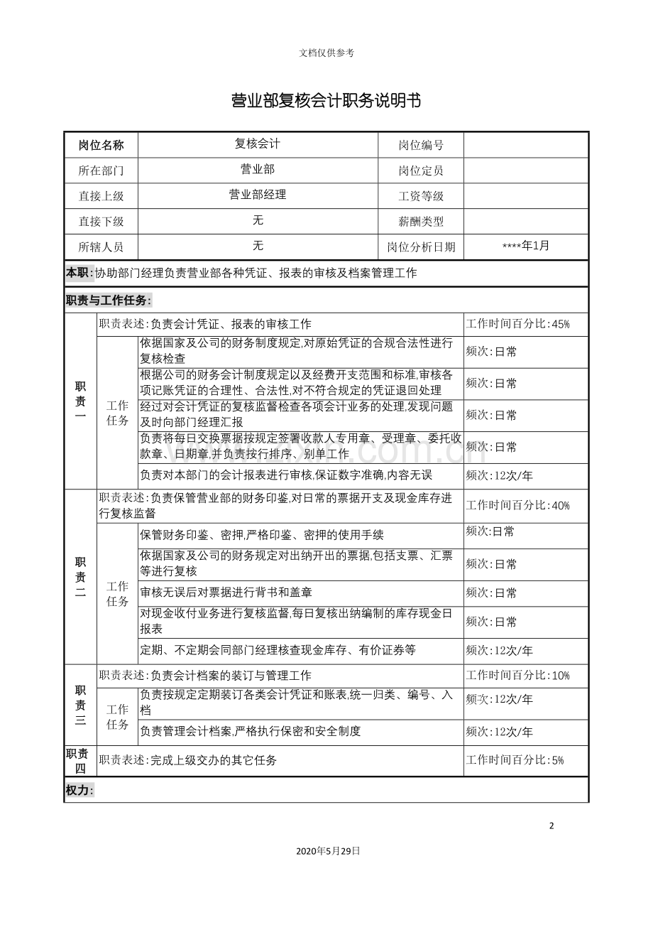 营业部复核会计职务说明书..doc_第2页