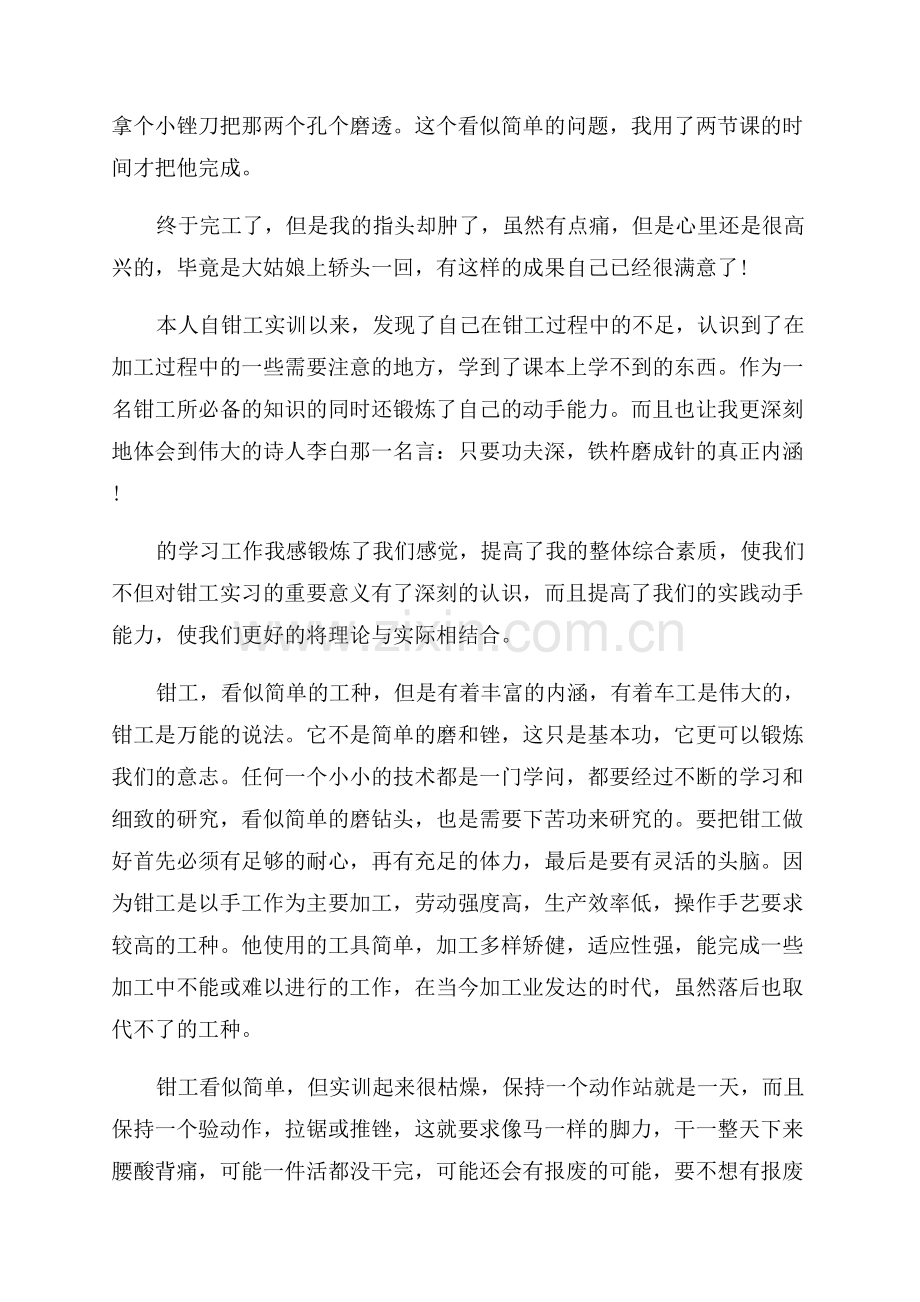 钳工实训报告实训心得.docx_第2页