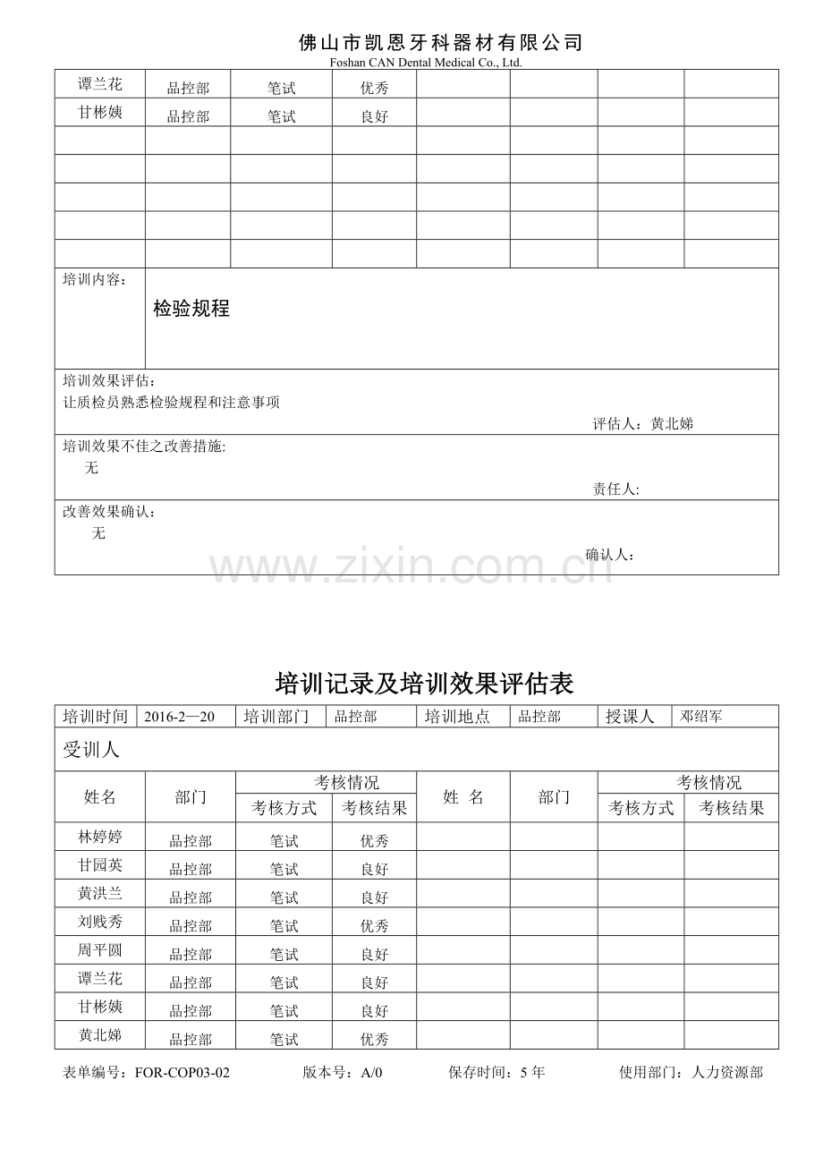 培训记录及培训效果评估表.doc_第3页