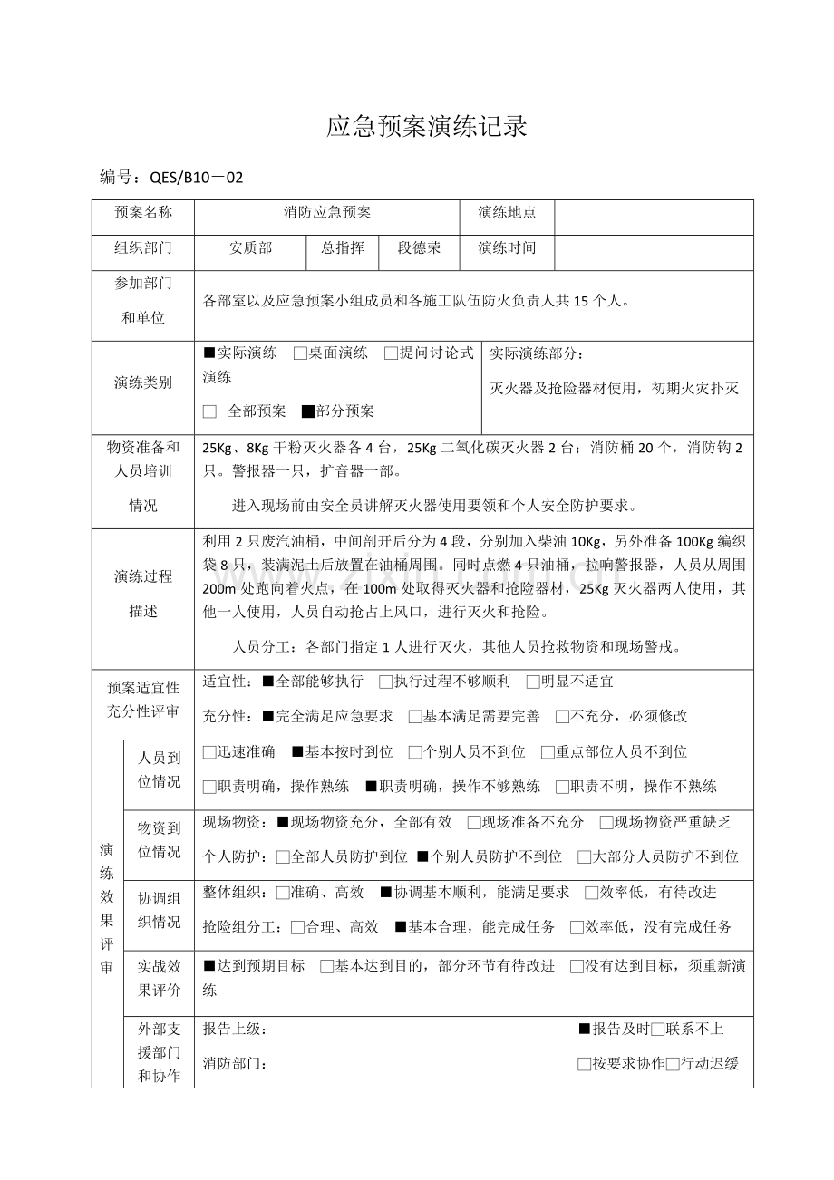 应急预案演练记录.docx_第1页