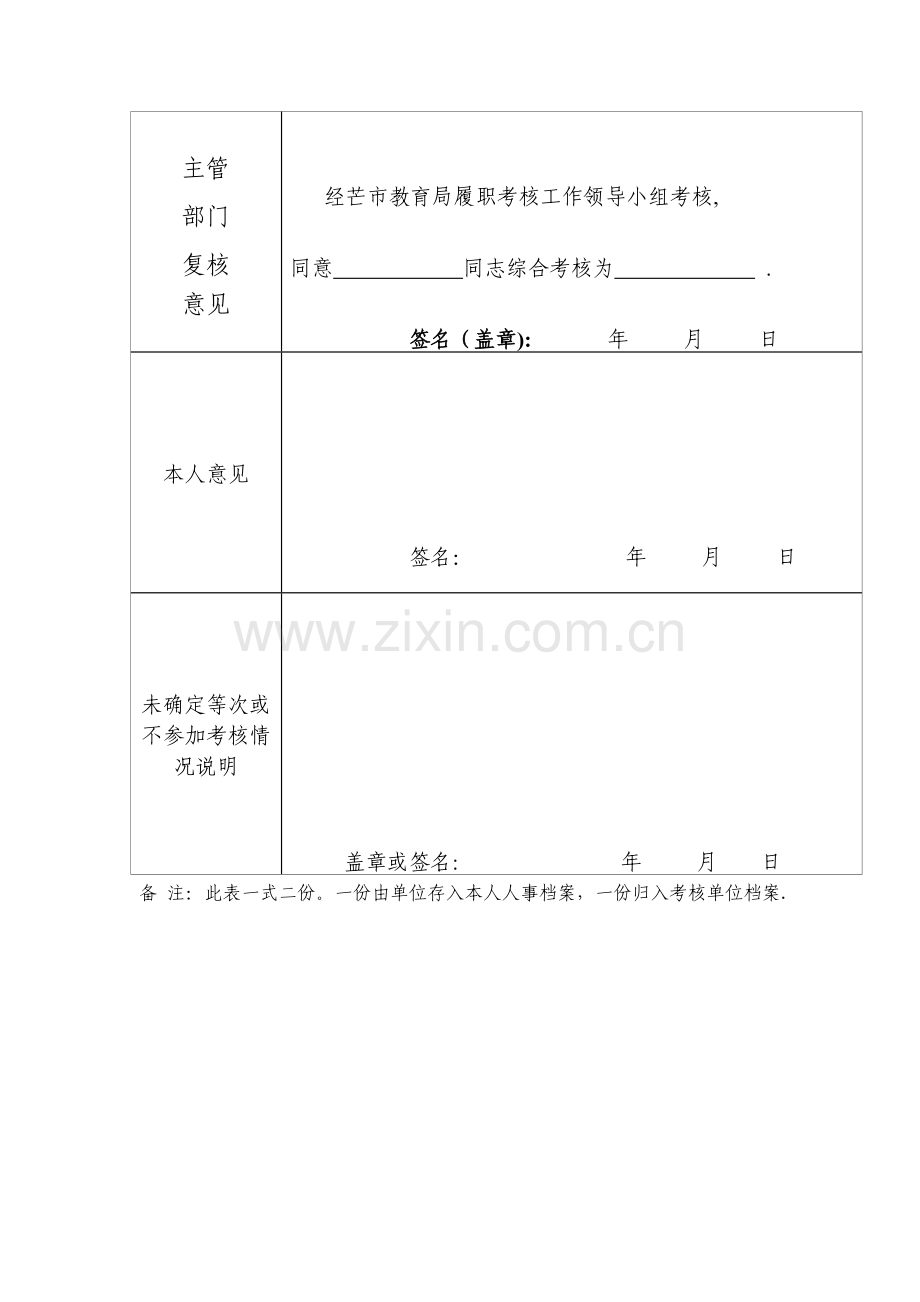 事业单位工勤人员年度考核登记表.doc_第2页