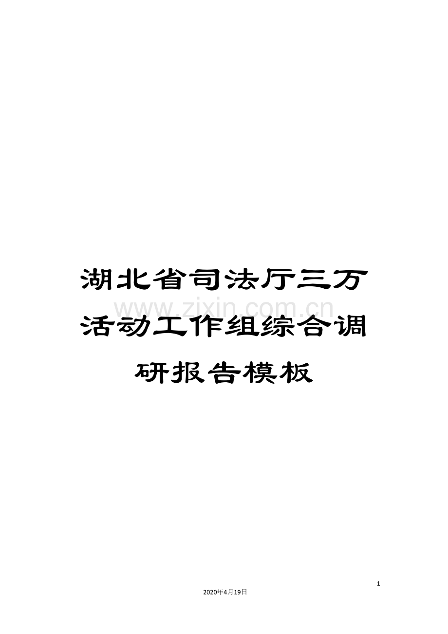 湖北省司法厅三万活动工作组综合调研报告模板.doc_第1页