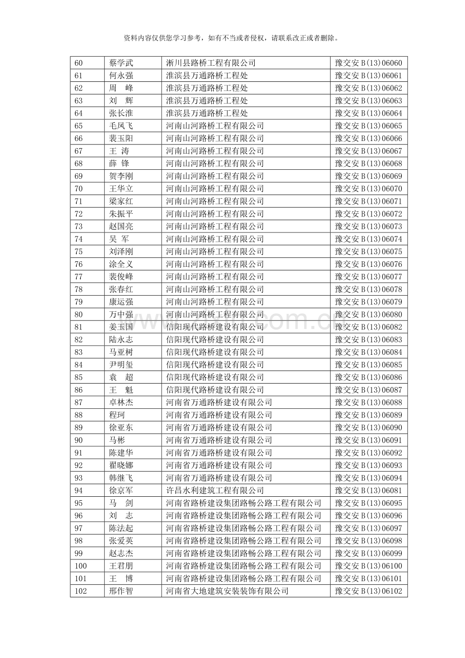 河南省第十三批公路水运工程施工企业安全生产模板.doc_第3页