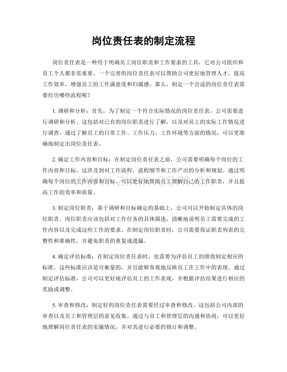 岗位责任表的制定流程.docx_第1页