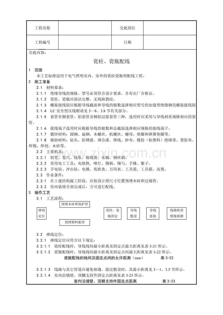 瓷柱瓷瓶配线工艺.doc_第1页