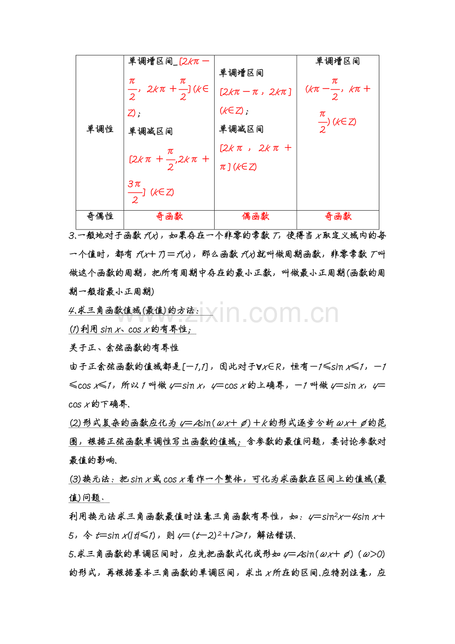 三角函数图像与性质知识点总结.doc_第2页