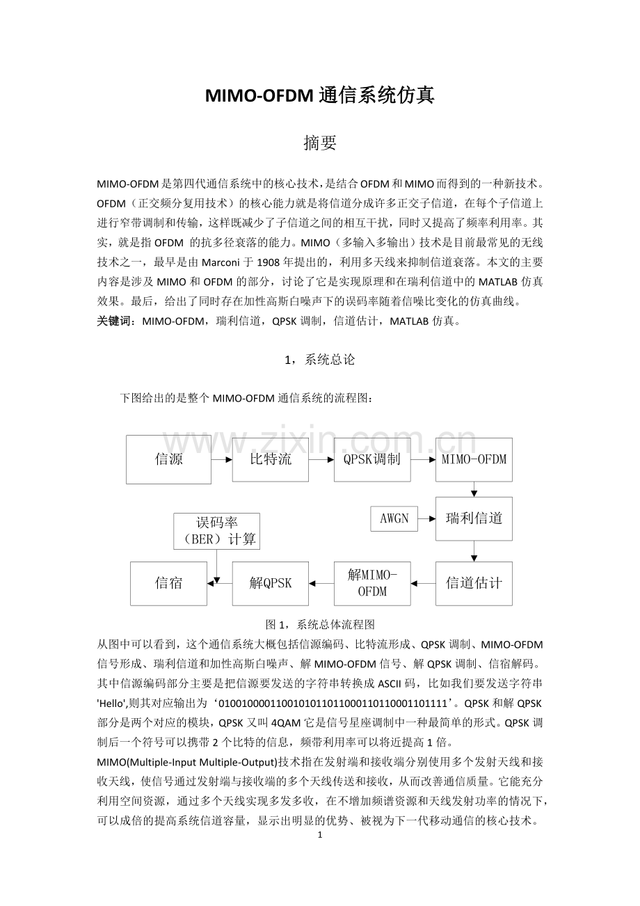 MIMO-OFDM通信系统仿真报告.doc_第2页