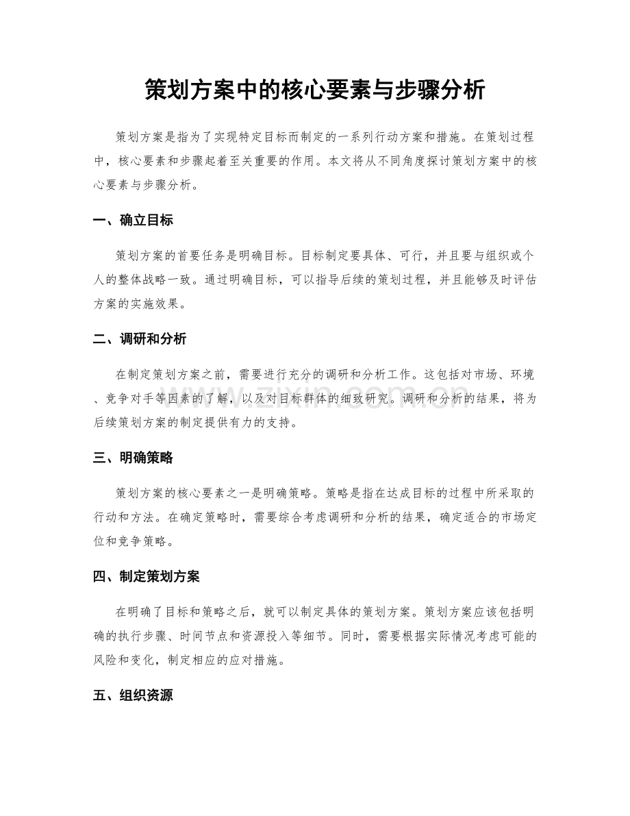 策划方案中的核心要素与步骤分析.docx_第1页