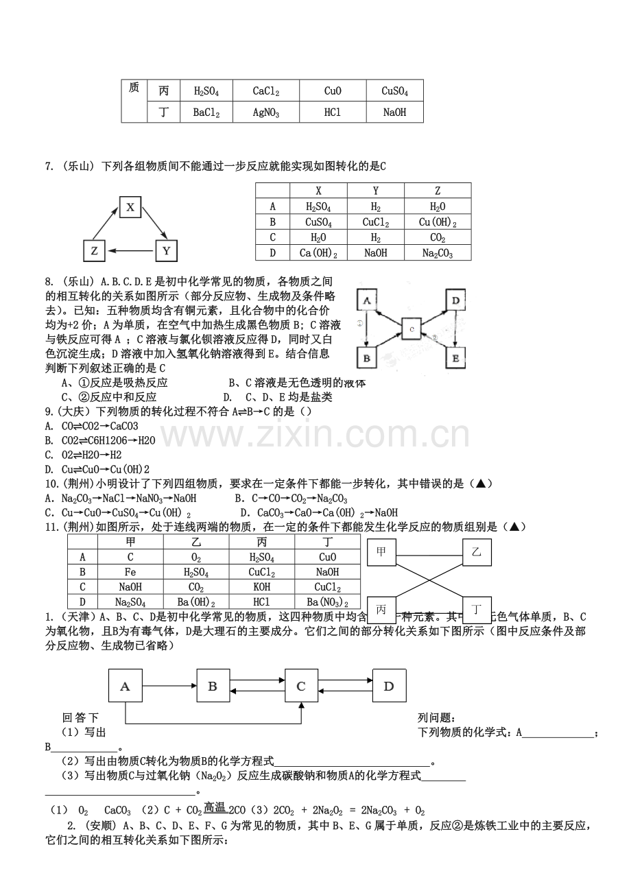 2019年全国各地中考化学试题分类汇编：推断题(含答案).doc_第2页