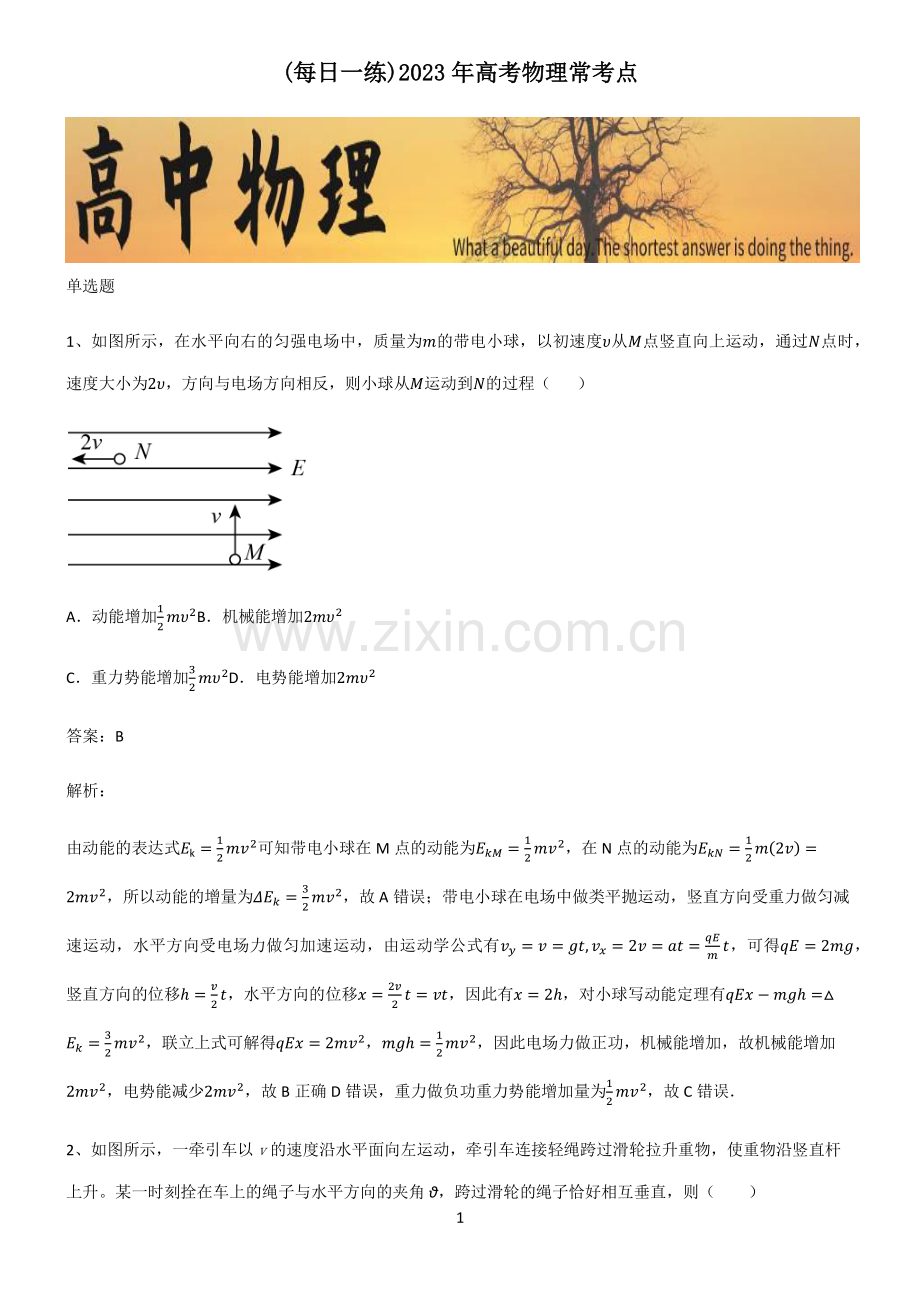 2023年高考物理常考点.pdf_第1页