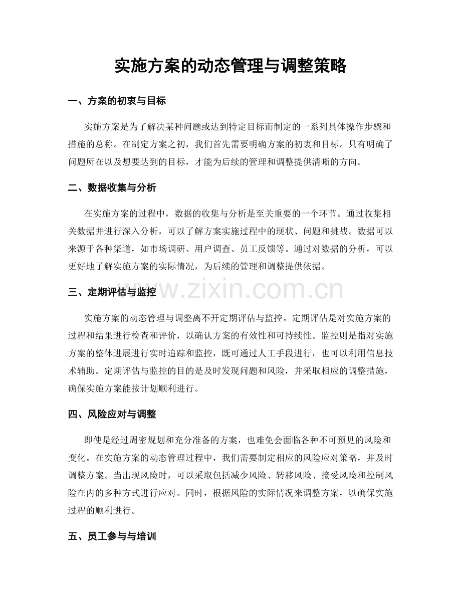 实施方案的动态管理与调整策略.docx_第1页