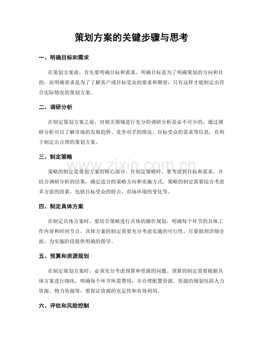 策划方案的关键步骤与思考.docx_第1页