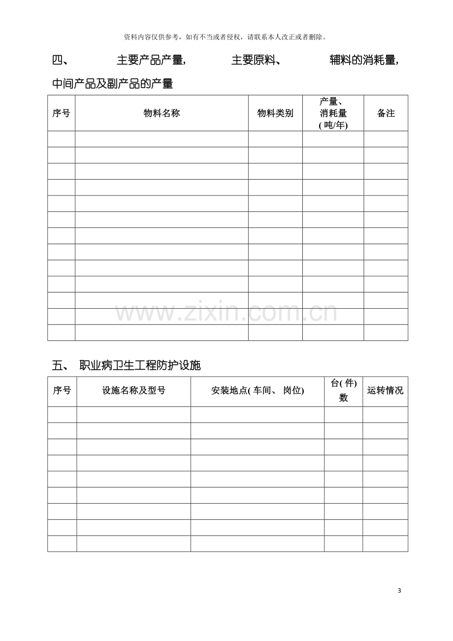 工业企业职业卫生基本情况调查表模板.doc_第3页