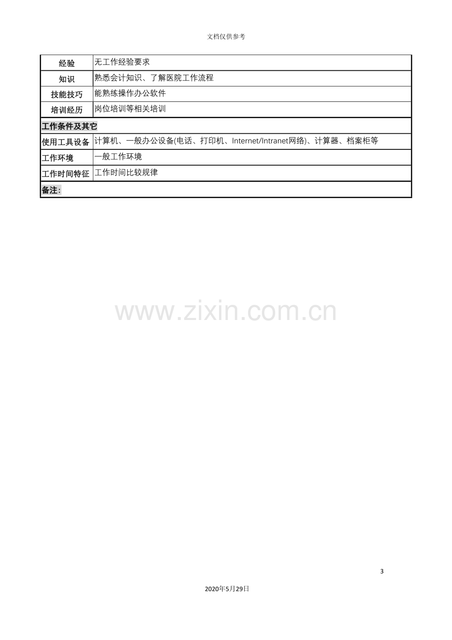 后勤服务中心会计岗位说明书.doc_第3页