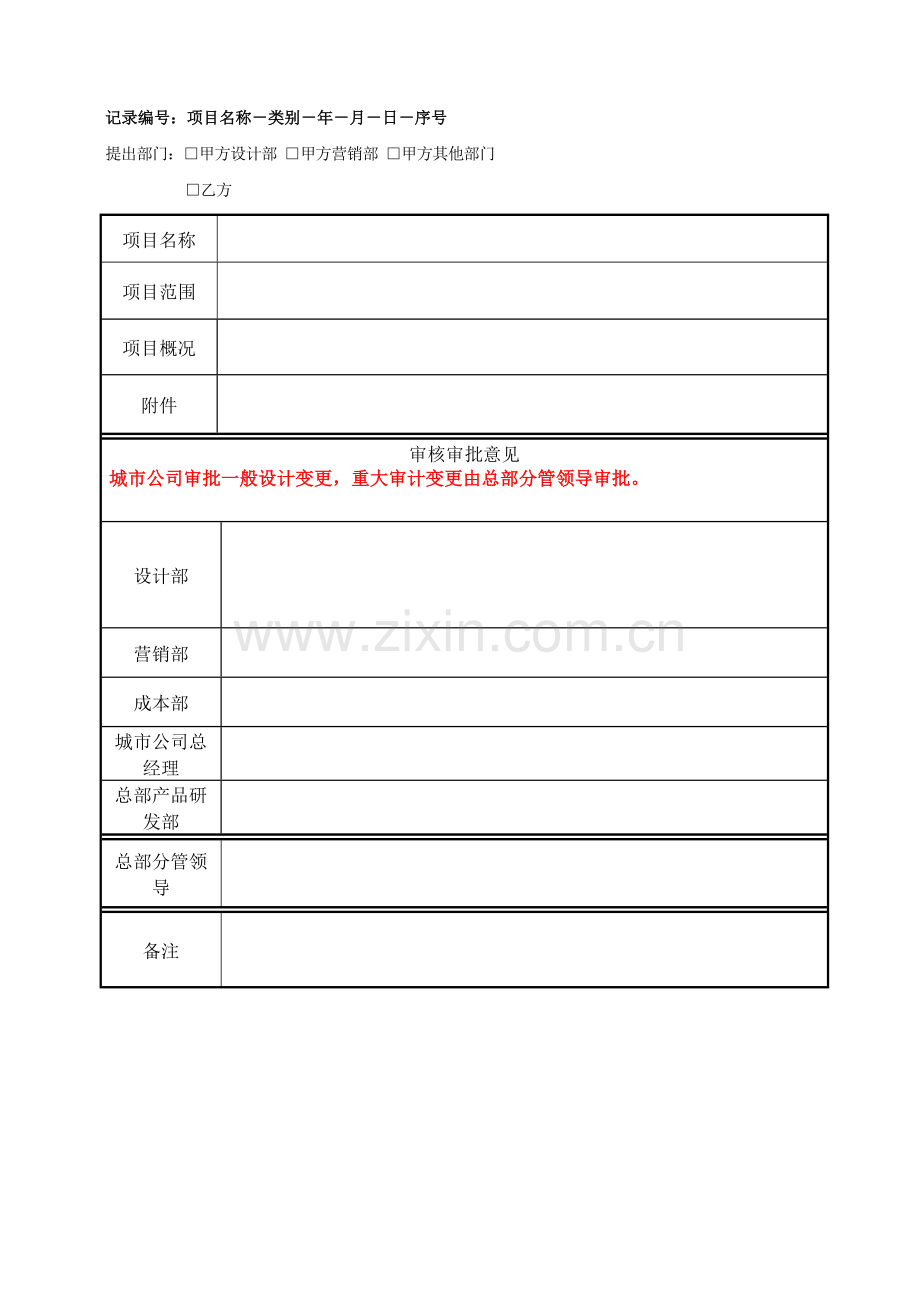 地产项目设计变更审批表.doc_第1页