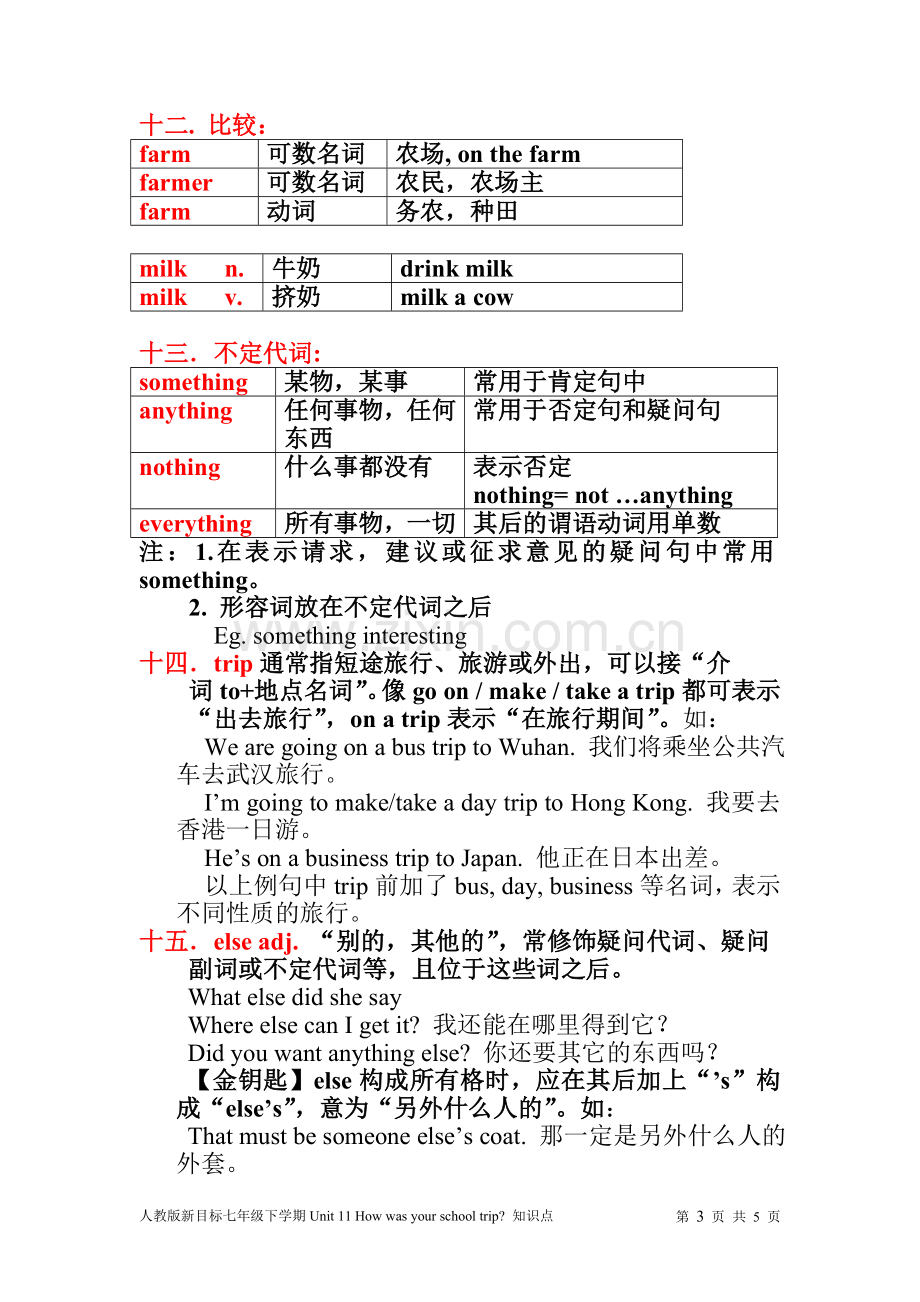 人教版新目标七年级下学期Unit11Howwasyourschooltrip.知识点讲解.doc_第3页