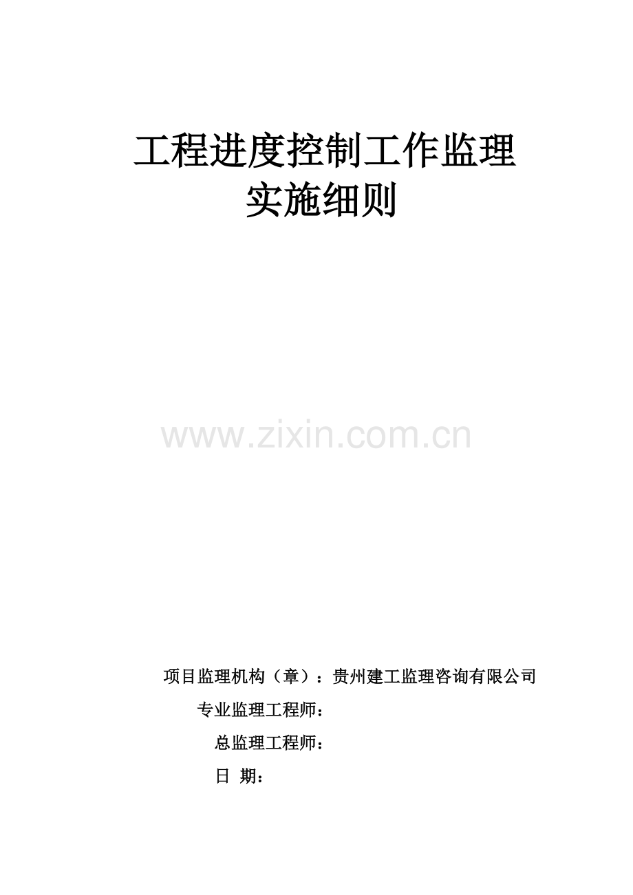 工程进度控制工作监理实施细则.doc_第1页