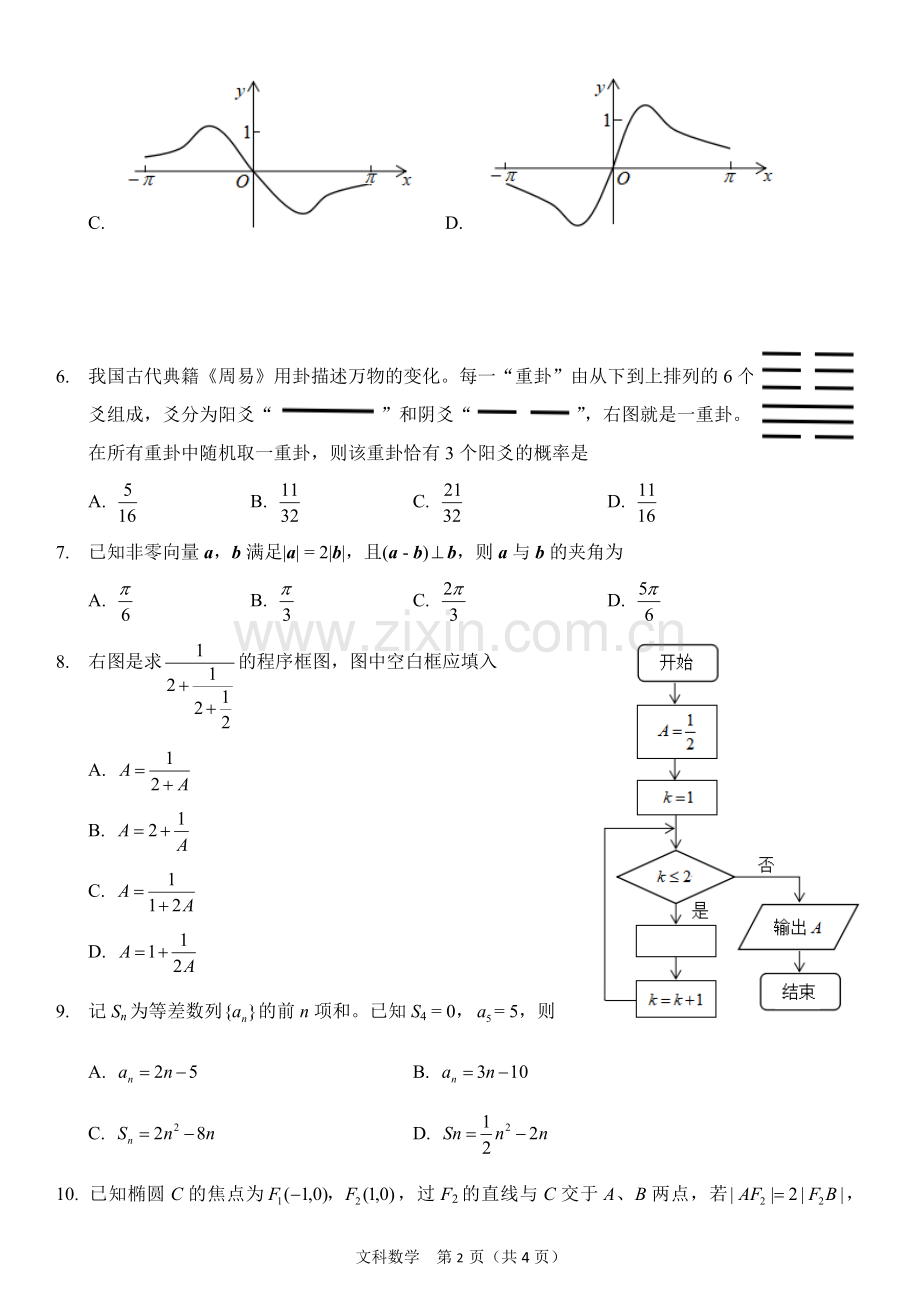 2019年全国一卷理科数学试卷.doc_第2页