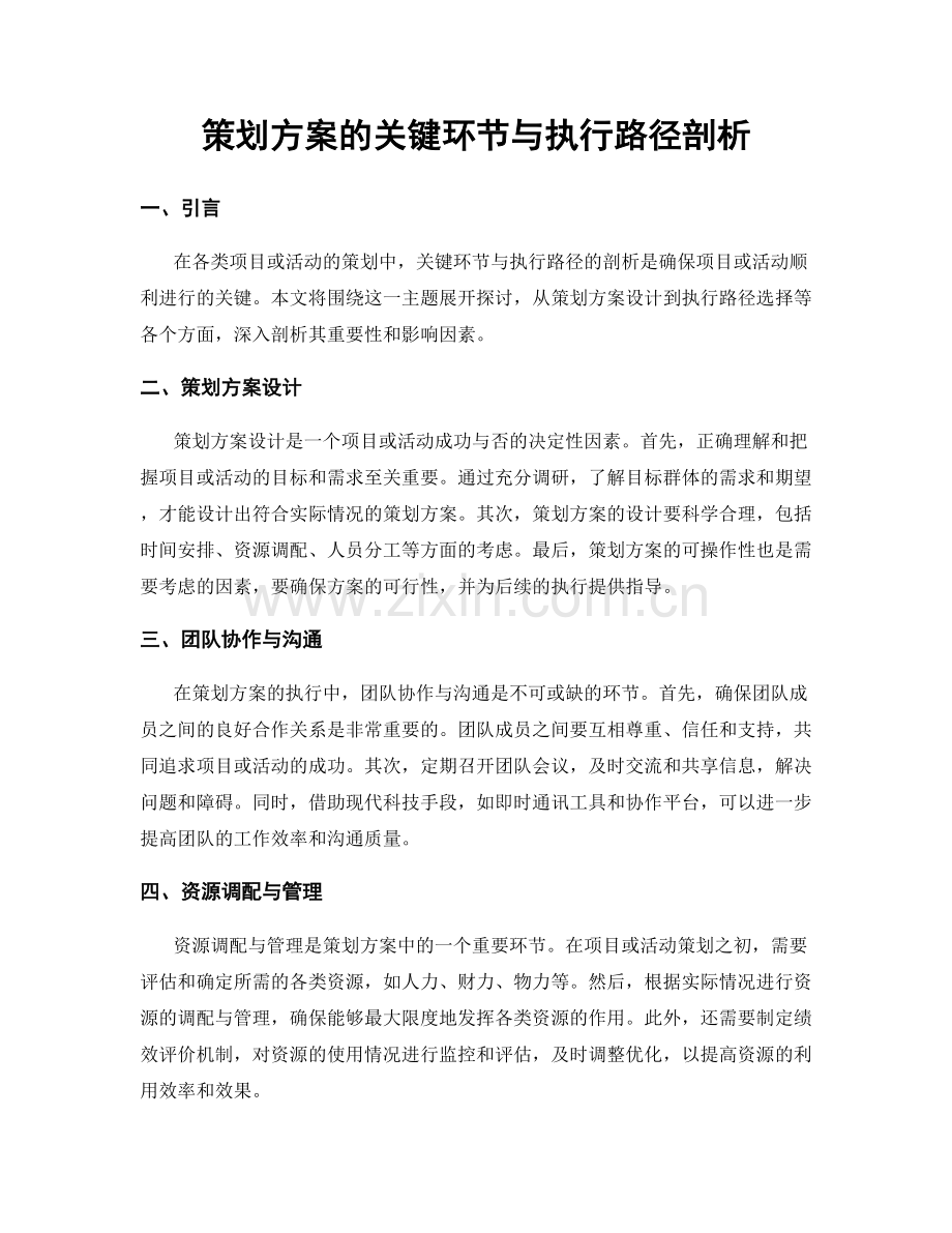 策划方案的关键环节与执行路径剖析.docx_第1页