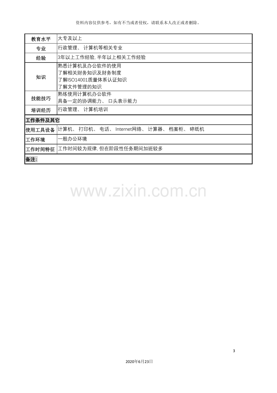 化妆品公司数据管理岗岗位说明书.doc_第3页