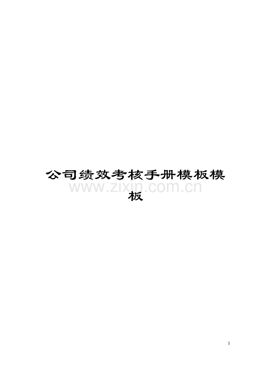 公司绩效考核手册模板模板.doc_第1页