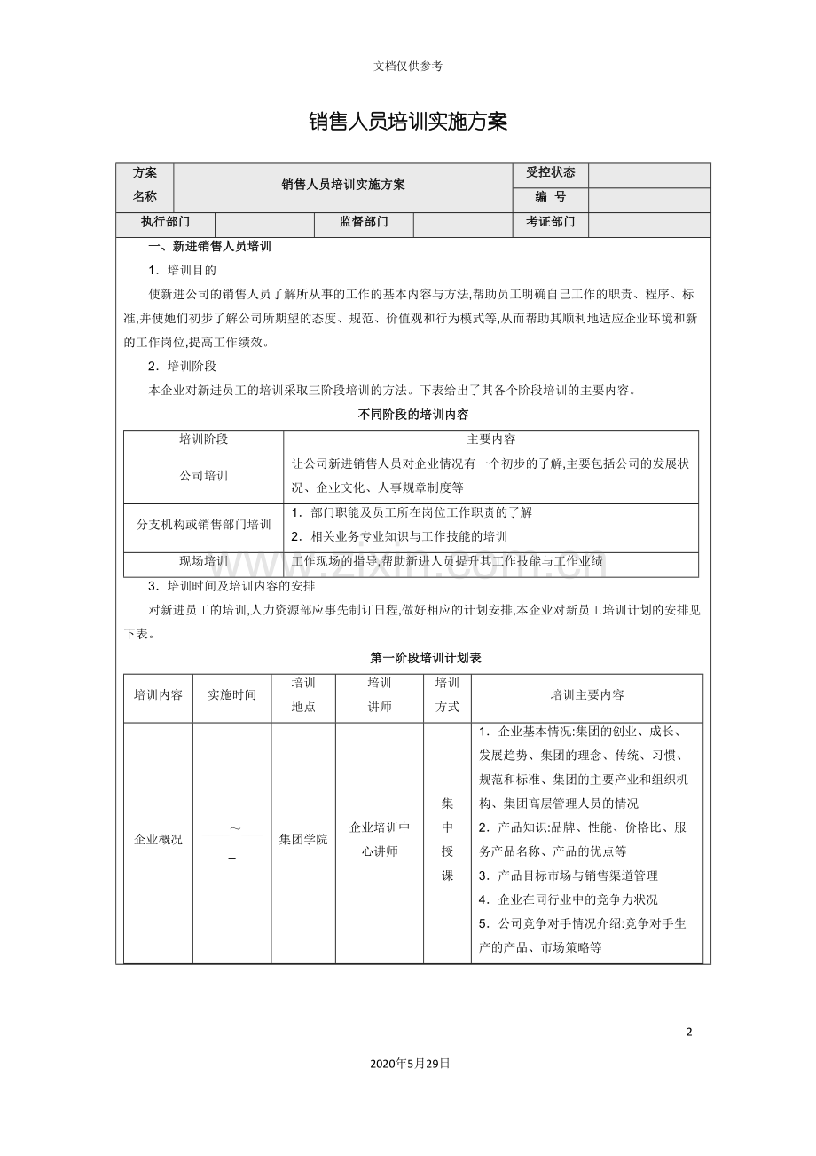 销售人员培训实施方案.doc_第2页