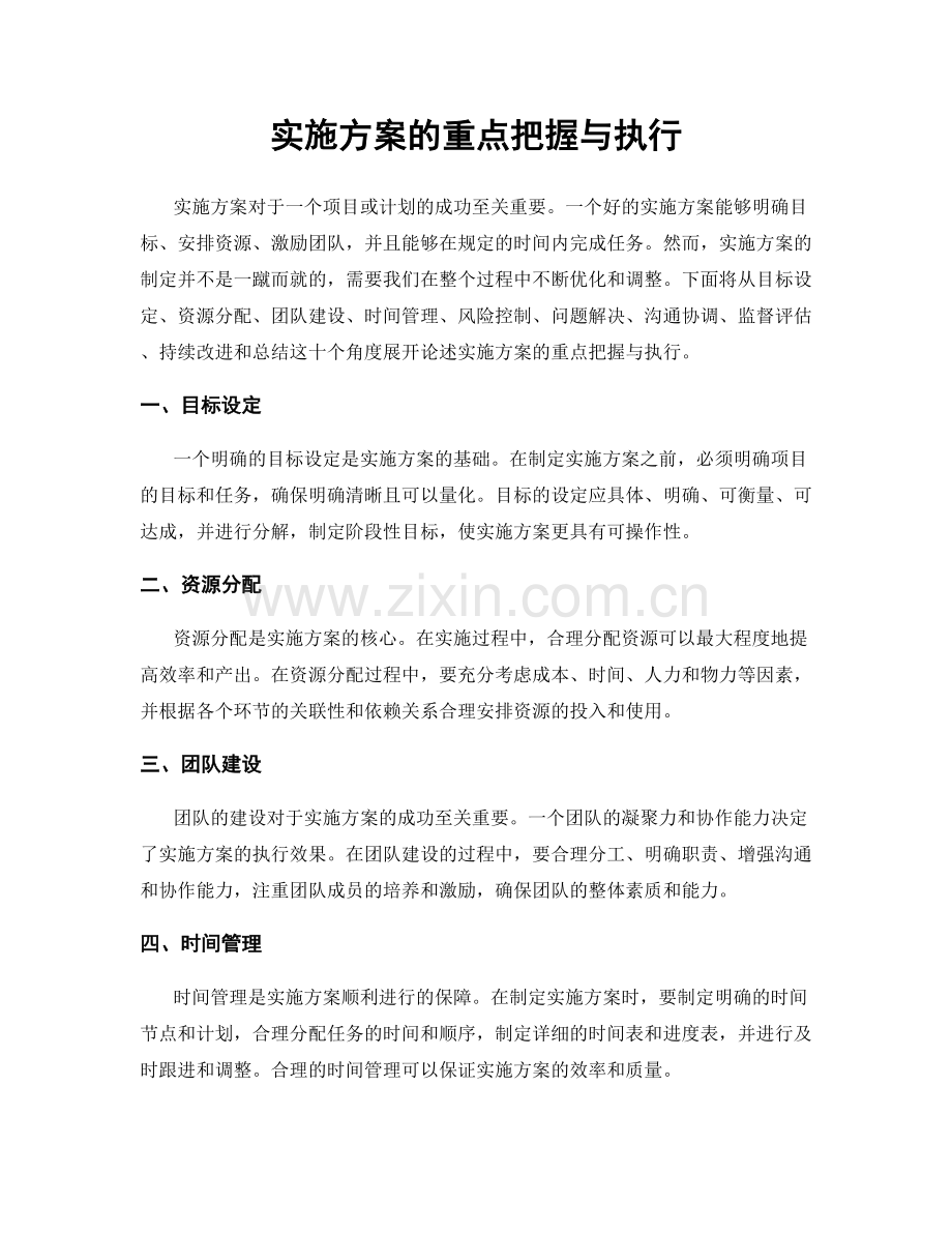 实施方案的重点把握与执行.docx_第1页