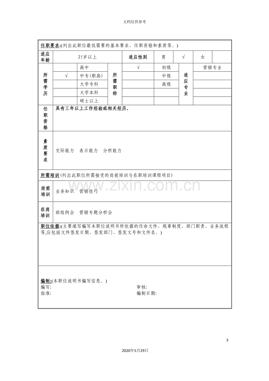 集团业务发展经理岗位说明书.doc_第3页